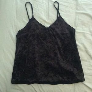 Black velvet tank top